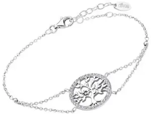 Lotus Silver Bracciale delicato in argento da donna Albero della Vita con zirconi trasparenti LP1746-2/1
