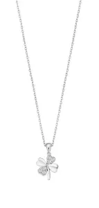 Lotus Silver Delicata collana in argento con zirconi trasparenti quadrifoglio LP3108-1/1