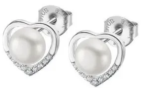 Lotus Silver Orecchini delicati in argento con zirconi e perle 2in1 LP3308-4/1