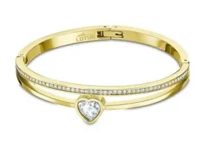 Lotus Style Bracciale rigido placcato oro con cuore Woman Basic LS2121-2/1