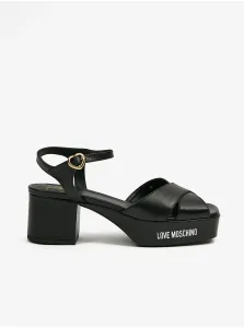 Black Women's Leather Sandals Love Moschino - Women