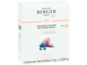 Maison Berger Paris Ricarica per diffusore aromatico per auto Magnolia Liliflora (Car Diffuser Recharge/Refill) 2 pz