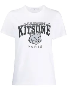 MAISON KITSUNE' - T-shirt In Cotone Con Logo Campus Fox