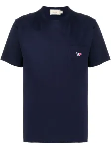 MAISON KITSUNE' - T-shirt In Cotone Con Logo Tricolor Fox