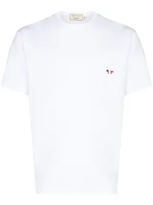 MAISON KITSUNE' - T-shirt In Cotone Con Logo Tricolor Fox #2816482