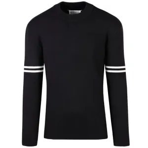 Mens Maison Margiela Stripe-detail long-sleeve jumper Black - S BLACK