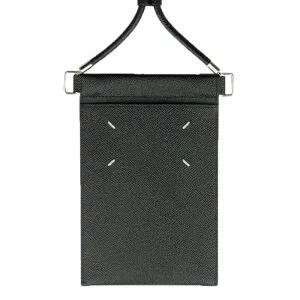 Maison Margiela Men's Logo Embossed Phone Pouch Black - ONE SIZE BLACK