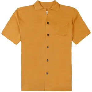 Maison Margiela Men's Button Styled Polo Shirt Bronze - BRONZE L