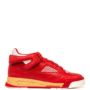 Maison Margiela Mens Deadstock Red Leather Sneakers - 10 RED