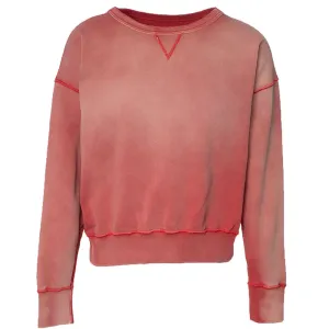 Maison Margiela Mens Faded Effect Cotton Sweater Orange - L ORANGE