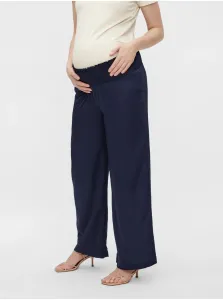 Dark blue wide maternity pants Mama.licious Videl - Women #778267