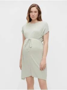 Light Green Striped Maternity Dress with Ties Mama.licious Alison - Women