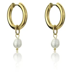 Marc Malone Orecchini placcati in oro con perle Alexandria White Earrings MCE23118G