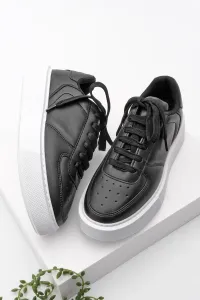 Marjin Women's Sneakers High-Sole Lace-Up Sneakers Azin black #2435738