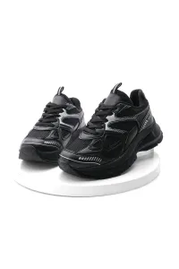 Marjin Women's Sneakers High-Sole Lace-Up Sneakers Nevila Black #2454486