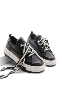 Marjin Women's Sneakers Thick Sole Sports Shoes Rova Black #2537792