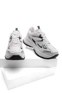 Marjin Women's Sneakers High Sole Lace-Up Sneakers Nevila White #2436672