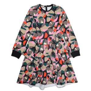 Marni Fleece Dress With All-Over Abstract Print Black - 10Y BLACK