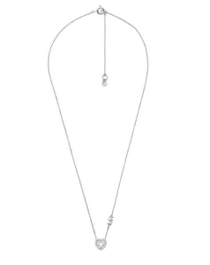 Michael Kors Collana delicata in argento con zirconi Pavé Heart MKC1520AN040