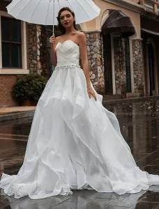 Abito da sposa senza spalline Multi-Layer Back Sweetheart Ball Gown abito da sposa #407900