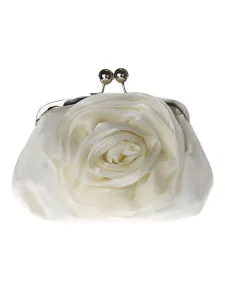 Matrimonio Pochette Nero borsette da sera rosa fiore chiusura serratura #350912