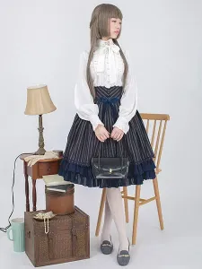Vittoriano Lolita camicia fiocco in pizzo arruffato classica Lolita camicetta con collo alla coreana #346990
