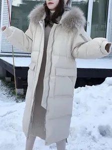 Cappotti imbottiti per donna Capispalla invernale addensato bianco ecru