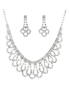 Completi gioielli argenti gioielli Set collana&orecchini il giorno del fidanzamento promessa di matrimonio chic & moderni