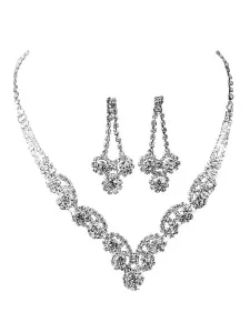 Completi gioielli argenti promessa di matrimonio classico & tradizionali collana&orecchini gioielli Set #357113