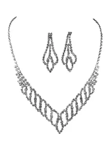 Completo gioielli argento gioielli Set collana&orecchini promessa di matrimonio per la festa di matrimonio classico & tradizionale