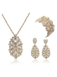 Completo gioielli oro gioielli Set bracialetti&collana&orecchini matrimonio promessa di matrimonio