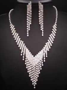 Set di gioielli da sposa da donna Splendida collana di strass Orecchini Accessori moda