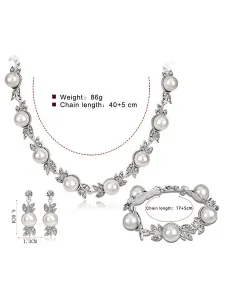 Set di gioielli di nozze Set di orecchini di perle di strass vintage da sposa