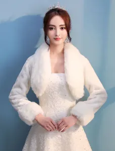 pelliccia ecologica giacca da sposa La copertura del partito di spalla nuziale della manica lunga del manicotto
