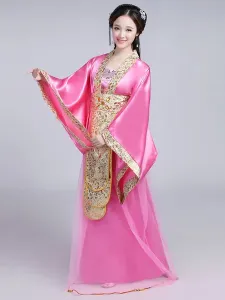 Carnevale Costume cinese tradizionale femminile rosso raso donne Hanfu vestito antica dinastia Tang Abbigliamento 3 pezzi Halloween