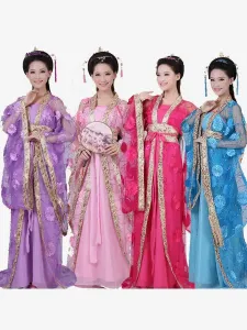 Costume tradizionale cinese femminile Tulle Hanfu Abito antica dinastia Tang Abbigliamento 3 pezzi #359991