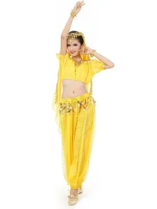 Carnevale Costume di Danza del Ventre 2023 Affascinante Abito da Ballo in Bollywood di Chiffon per Donna con Velo Halloween #336360