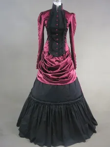 Carnevale Gotico vittorio Lolita vestito a palloncino lungo rosso classico Costume Halloween #343562