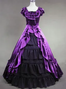 Carnevale Vestito da Lolita violo classico tradizionale con maniche corte multistrato Halloween #342942