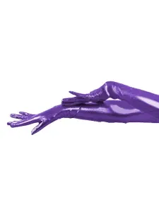 Carnevale Shiny Metallic Purple spalla Guanti Halloween