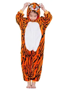 Carnevale Tute di flanella per bambini Tiger Kigurumi Onesie Costume Halloween #368480
