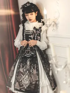 Sweet Lolita JSK Dress Burgundy Bowknots Polyester Lolita Jumper Skirts #413075