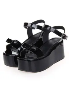 Dolce Lolita sandali piattaforma alta alla caviglia cinturino fibbia fiocco #335908
