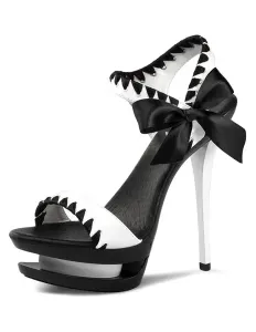 Piattaforma Sexy scarpe tacco alto sandali tacco alto sandali 5,7 pollici Open Toe contrasto colore donna