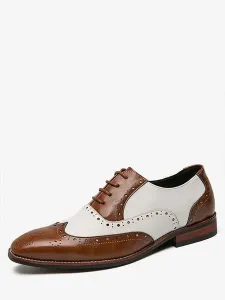 Scarpe Oxford per uomo Scarpe con punta tonda in pelle PU regolabili con punta tonda moderna Scarpe brogues
