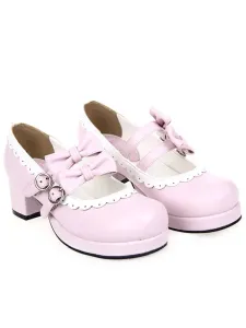 Bella rotonda Toe cuoio Street indossare scarpe Lolita #336050