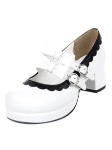 Dolce Lolita Chunky tacchi quadrati scarpe archi tagliare punta tonda #334625