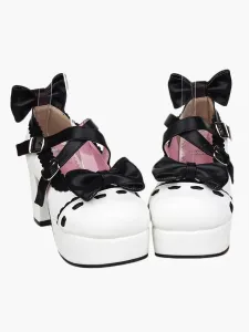 Glorioso bianco tacchi alti piattaforma Womens Lolita scarpe