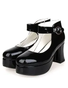 Lolita scarpe nero di con cinturino alla caviglia #337357