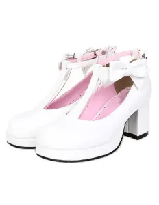 T-Strap Lolita scarpe con fiocco Decor